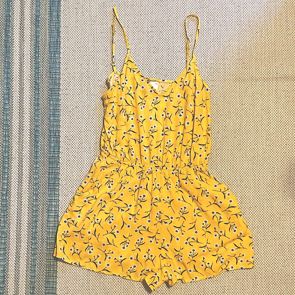 H&M Yellow Floral Print Romper